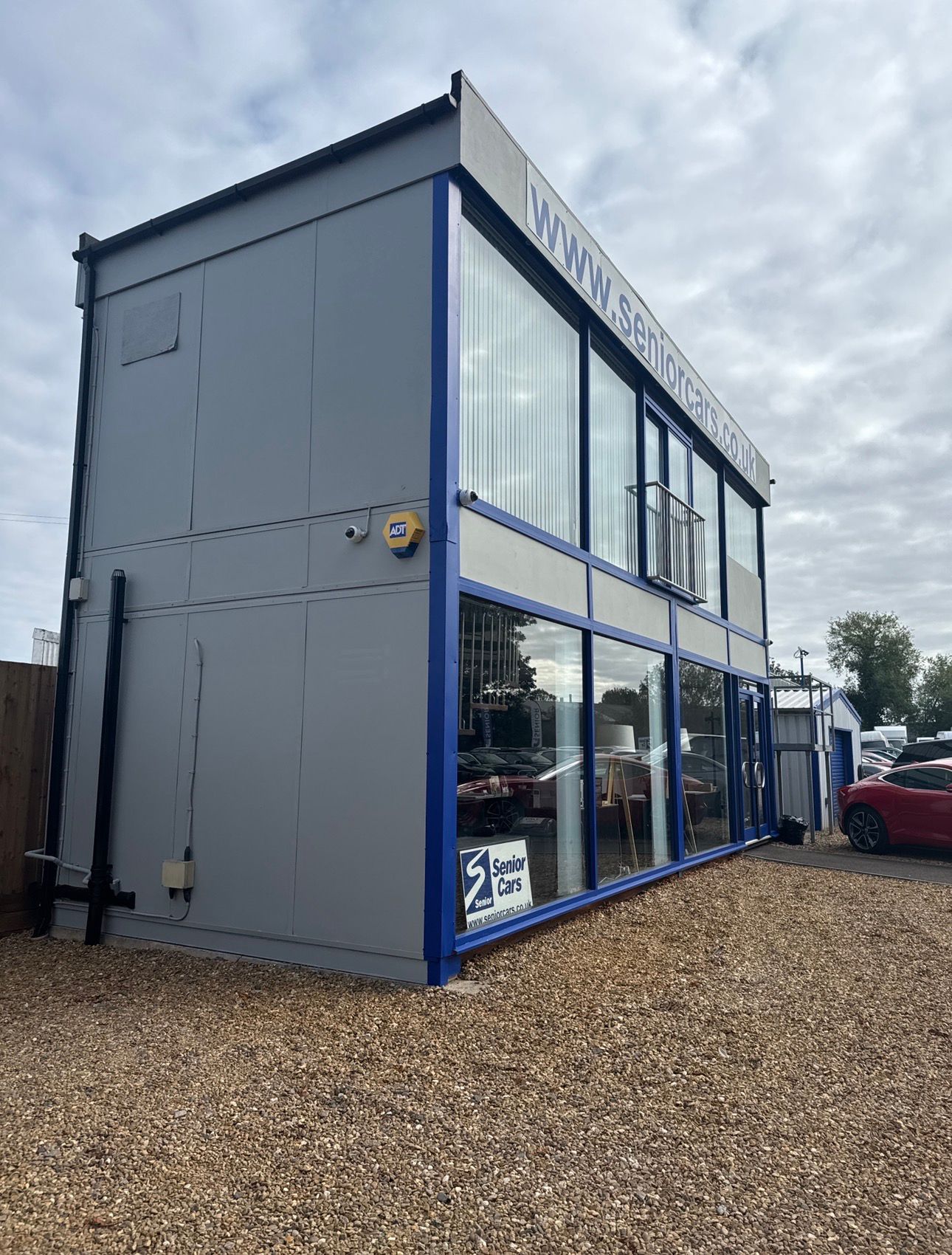 Car showroom exterior with fresh commercial paint finish in Blaby