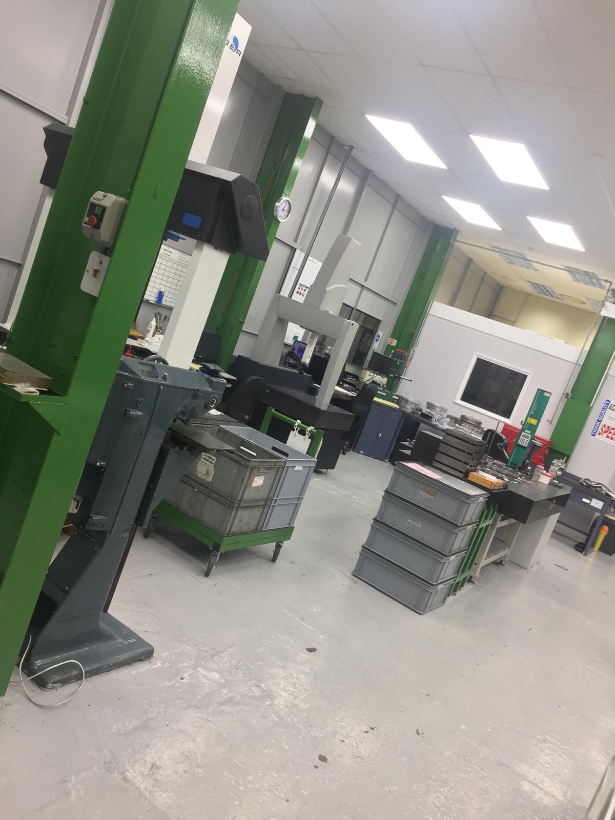 Factory floor and production area with fresh industrial coating